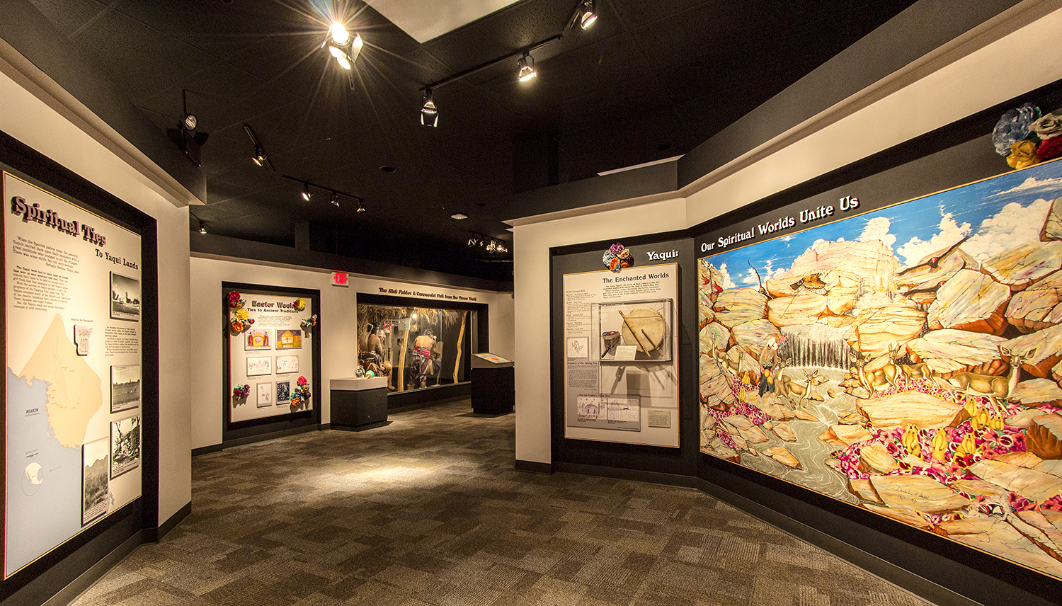 This image shows a view of the Yoeme section within the Paths of Life exhibit.