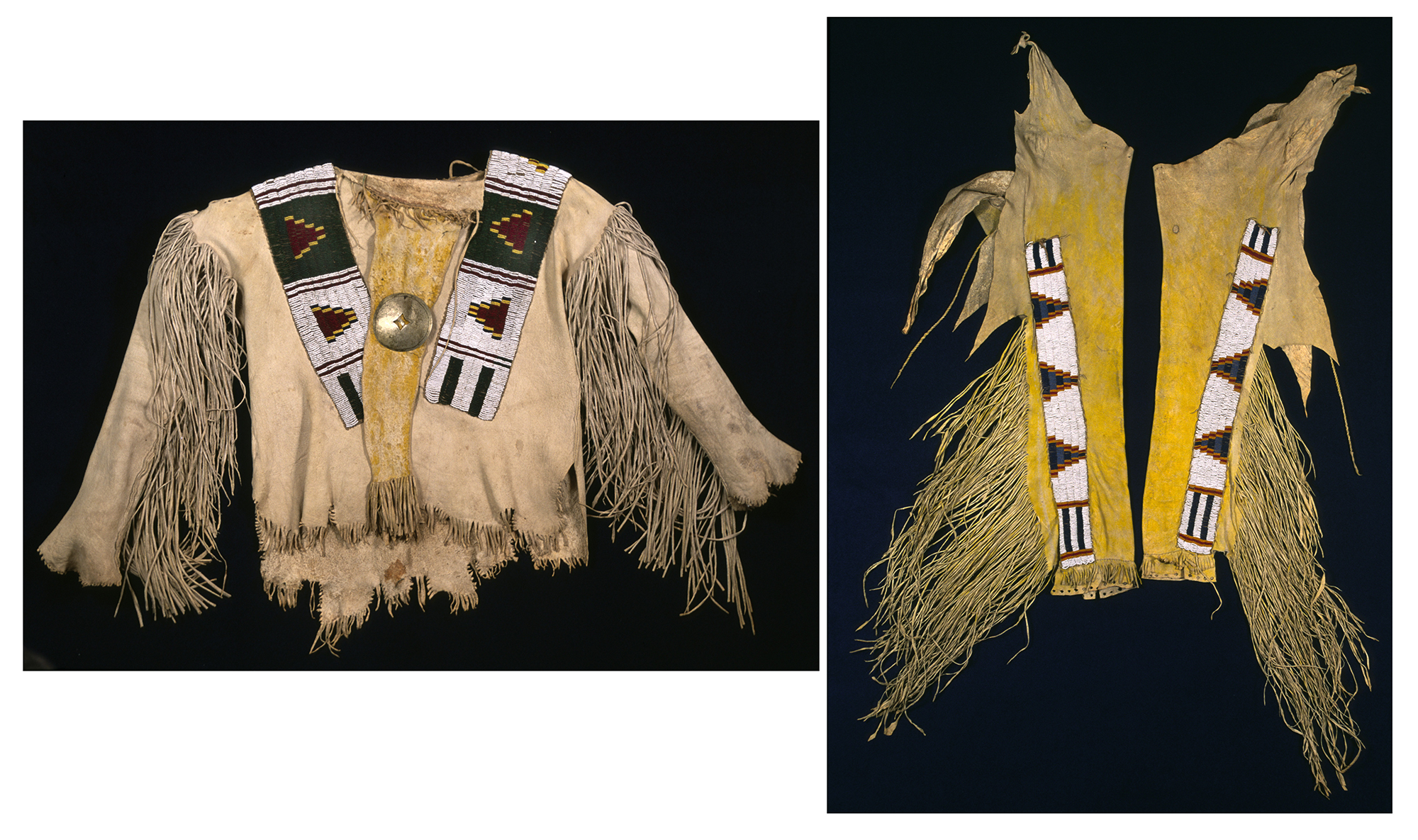 Native American Plains Beaded War Shirt, With Three Panels of Beadwork