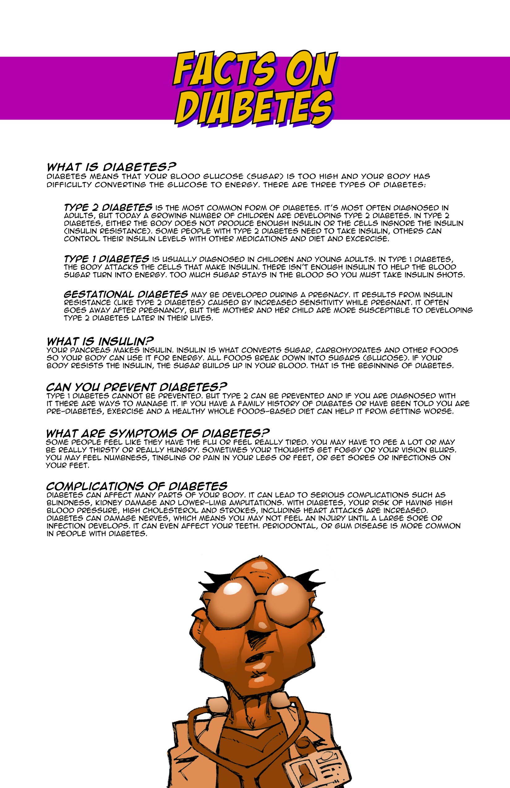 Page 23. This page is a fact sheet on diabetes.