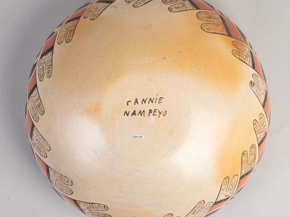 detail of 2024-441-1, showing signature of Fannie Nampeyo