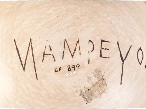 "Nampeyo" signature on the bottom of an unfired polished bowl