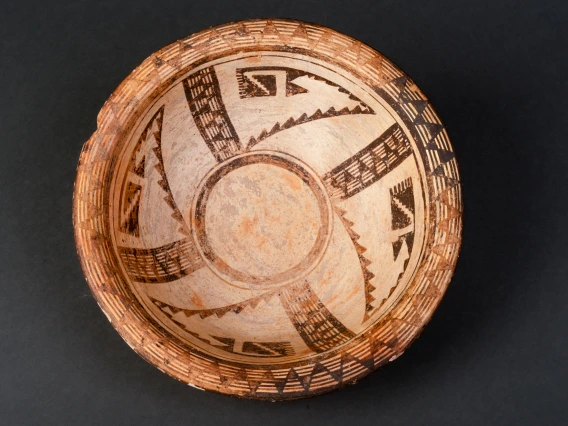  a polychrome bowl with everted rim