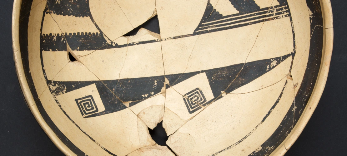 This is one of five purposely broken bowls found in the fill of a room at the ancestral Hopi pueblo called Homol'ovi I