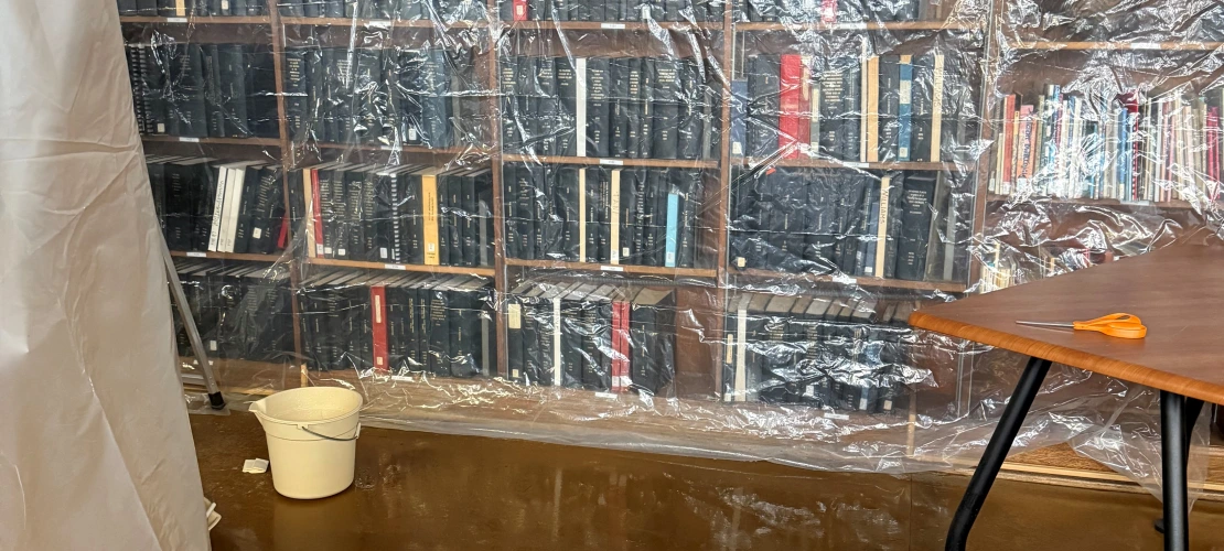 a view of the north wall of the ASM library