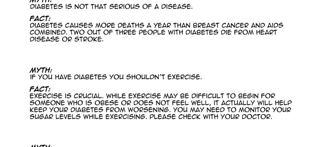 Page 24. This page addresses and debunks myths about diabetes.