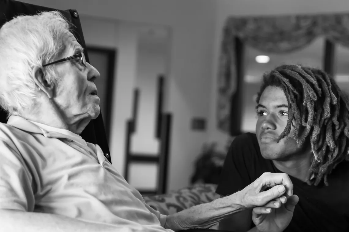 Logan Boyd connects with his grandfather, Carlon