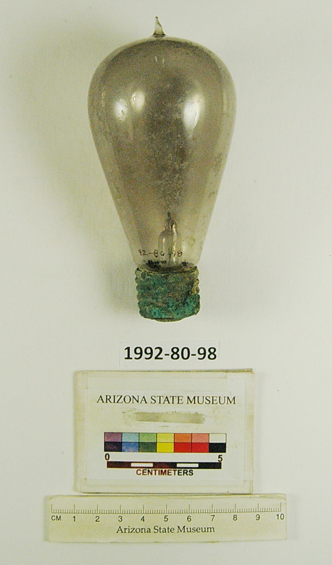 Intact light bulb with carbon filament 