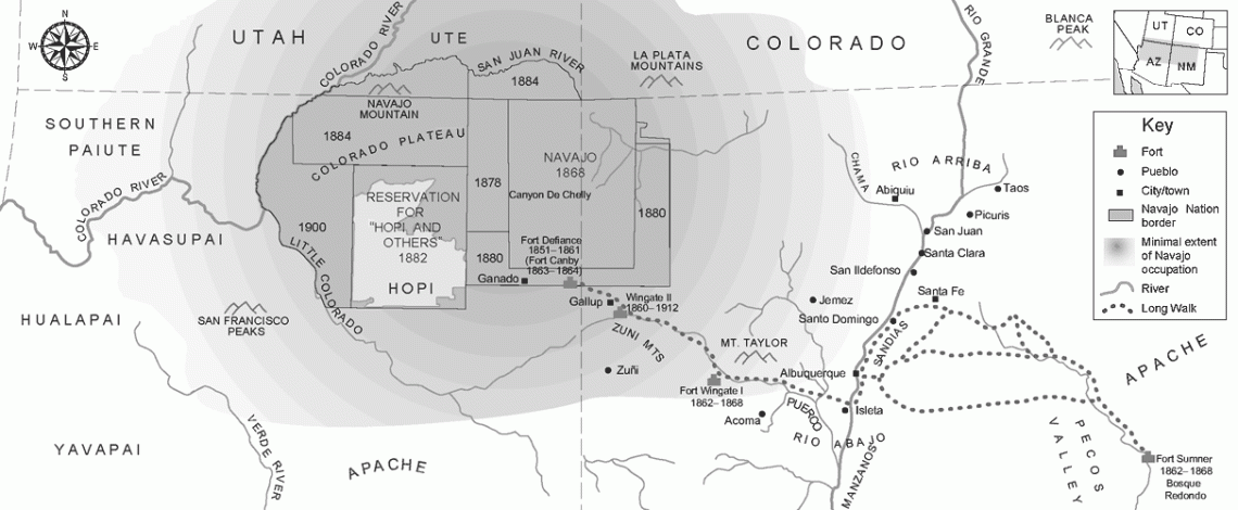 Map of the Navajo region 