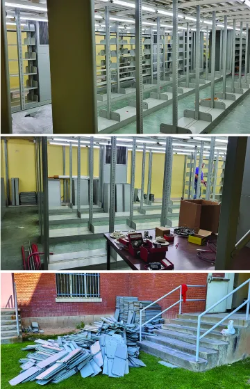 a view inside the area designated for the photo archive renovation project