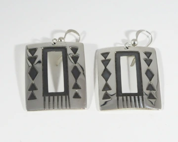 sterling silver earrings, rectangular