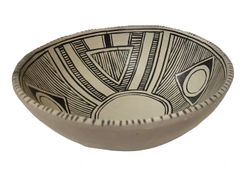 black on white painted bowl