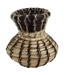 miniature horsehair basketry jar