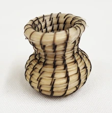 miniature horsehair basketry jar